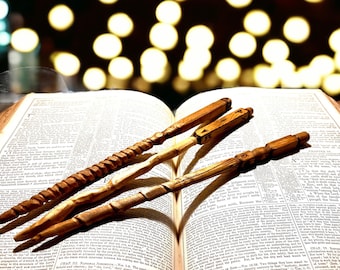 WOOD CARVED handmade  magic wand
