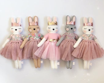 Liberty bunny doll | bunny doll | felt bunny | bunny decor | nursery decor | nursery accessories | handmade