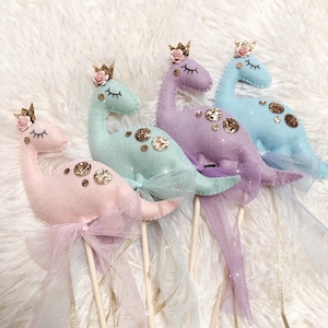 Dinosaur wand | dinosaur accessories | dinosaur decor | felt dinosaur | princess dinosaur | girly dinosaur | handmade | handmade gift image 1