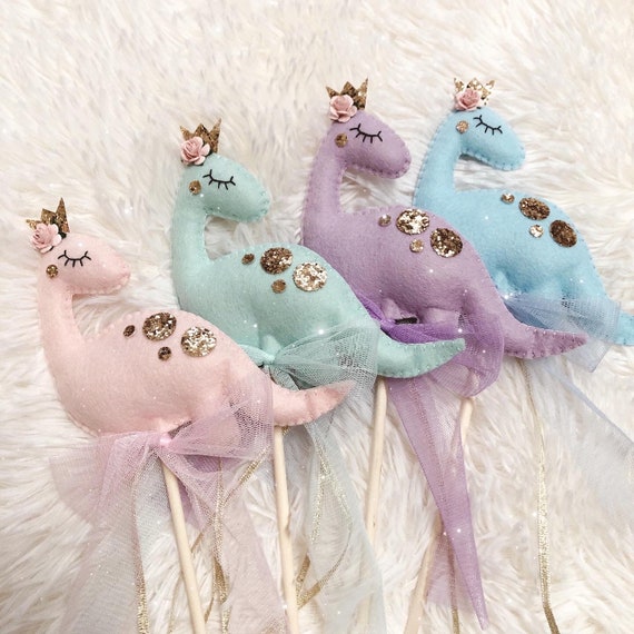 Dinosaur wand | dinosaur accessories | dinosaur decor | felt dinosaur | princess dinosaur | girly dinosaur | handmade | handmade gift