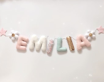 Guirlande prénom | guirlande prénom Liberty | bannière nominative | décoration prénom | accessoires prénom | accessoires de chambre d'enfant | décoration de chambre d'enfant | fait main