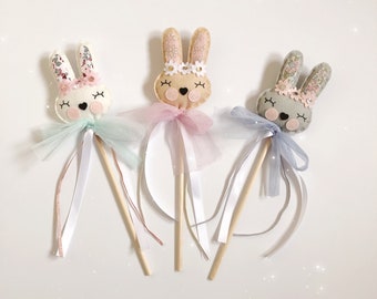 Handmade Bunny Wand | Customizable Photo Prop, Nursery Decor