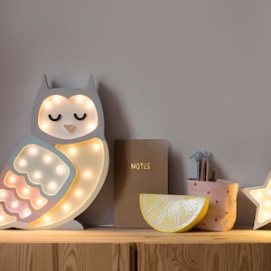 Wooden Owl Lamp