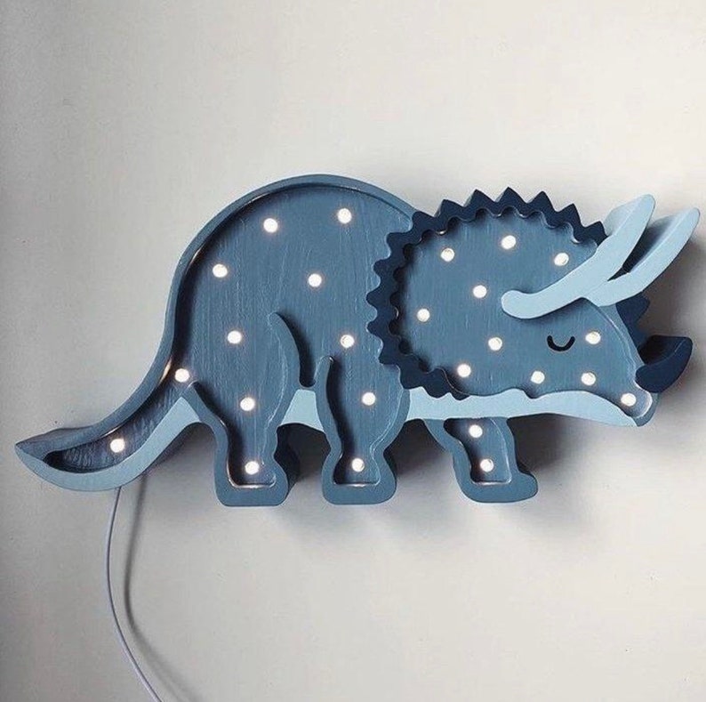 Wooden Triceratops Lamp image 1