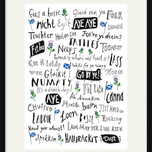 Scottish Phrases. Scottish Art Print. Scottish Words. Scottish Gifts. Scottish Phrases Print. Scottish Wall Art. Scotland. Fun Phrases