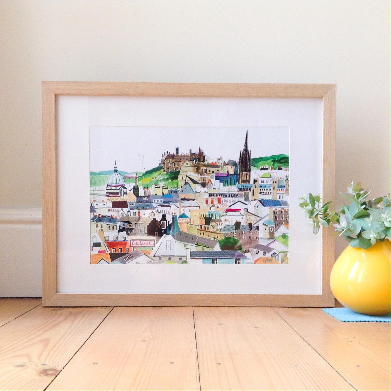 Edinburgh Fine Art Print. Edinburgh Giclee Print. Edinburgh City Giclee