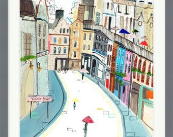 Edinburgh Victoria Street, Victoria Street Edinburgh, Edinburgh Art Print, Edinburgh Print, Victoria Street Print, Scotland Art, Edinburgh
