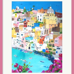 Italy Art Print. Amalfi Coast Art Print. Positano Italy. Italy. Amalfi Coast. Amalfi Painting. Italy Painting. Positano Painting. Italy Art