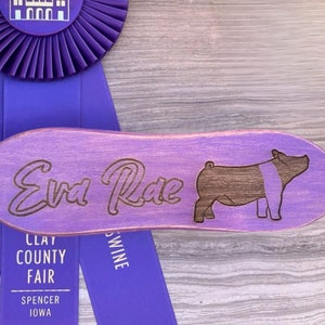 Personalized Show Pig Brush: Custom Livestock Supplies - Purple