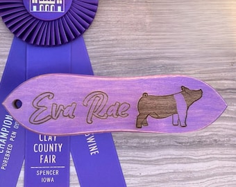Personalized Show Pig Brush: Custom Livestock Supplies - Purple
