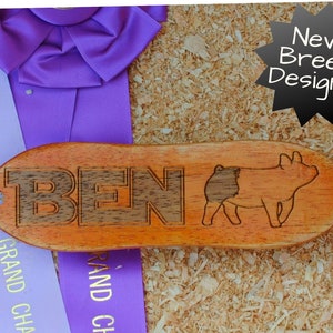 Personalized Show Pig Brush: Custom Livestock Supplies - Orange