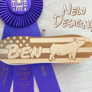 Custom Show Pig Brush, American Flag Show Pig Brush, Personalized Livestock Supplies