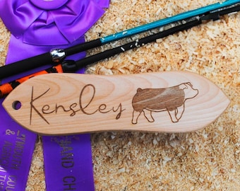 Personalized Show Pig Brush: Custom Livestock Supplies