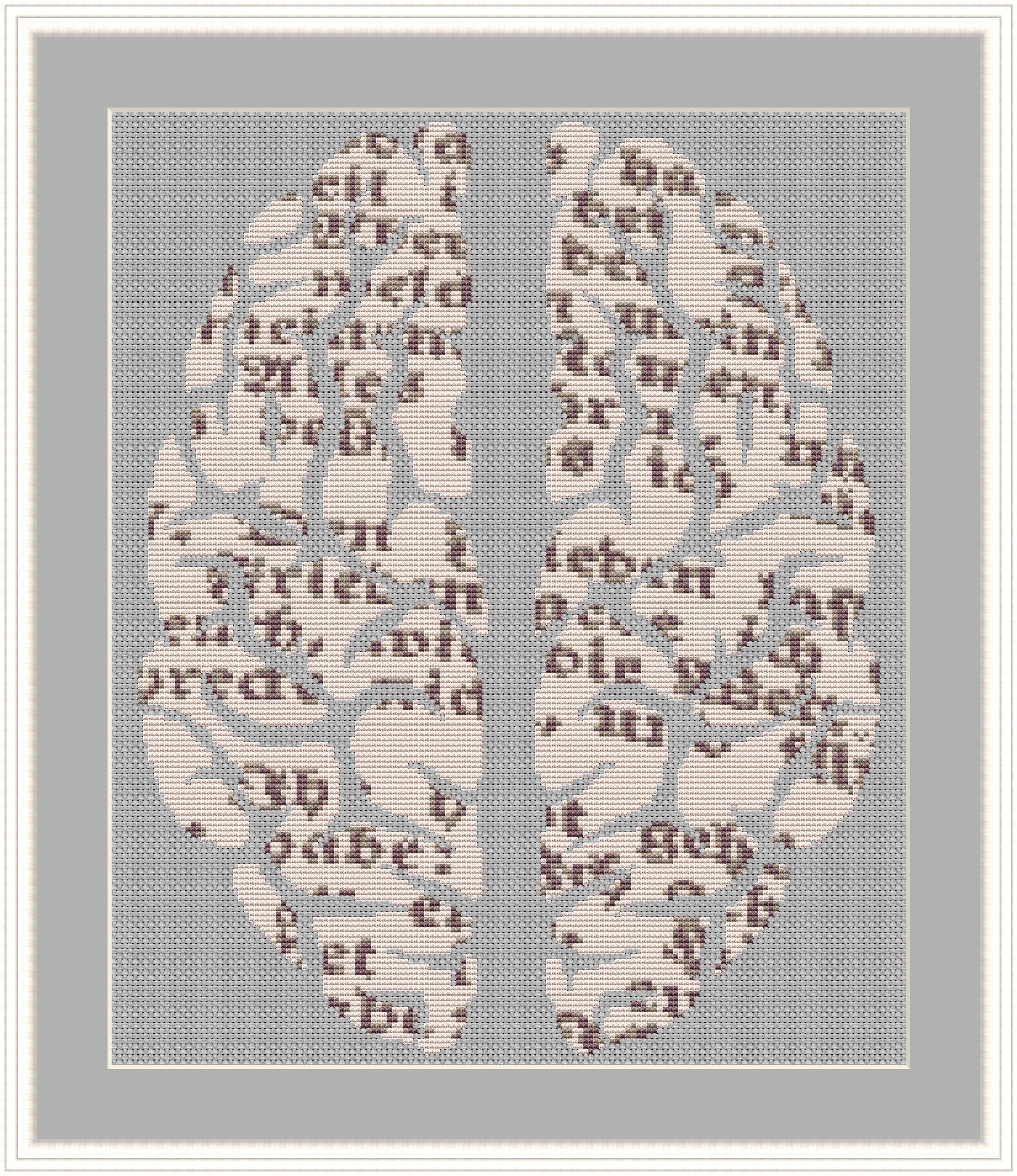 Anatomy cross stitch PDF pattern Brain Cross Stitch Chart Etsy