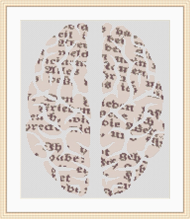 Brain Cross Stitch Chart Anatomy cross stitch PDF pattern Snarky cross stitch pattern INSTANT DOWNLOAD