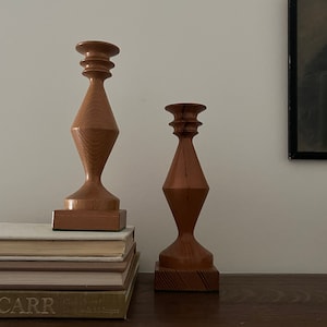 Vintage Hand Turned Wood Candleholders - Vintage Candleholders - Handmade Candlestick Holders