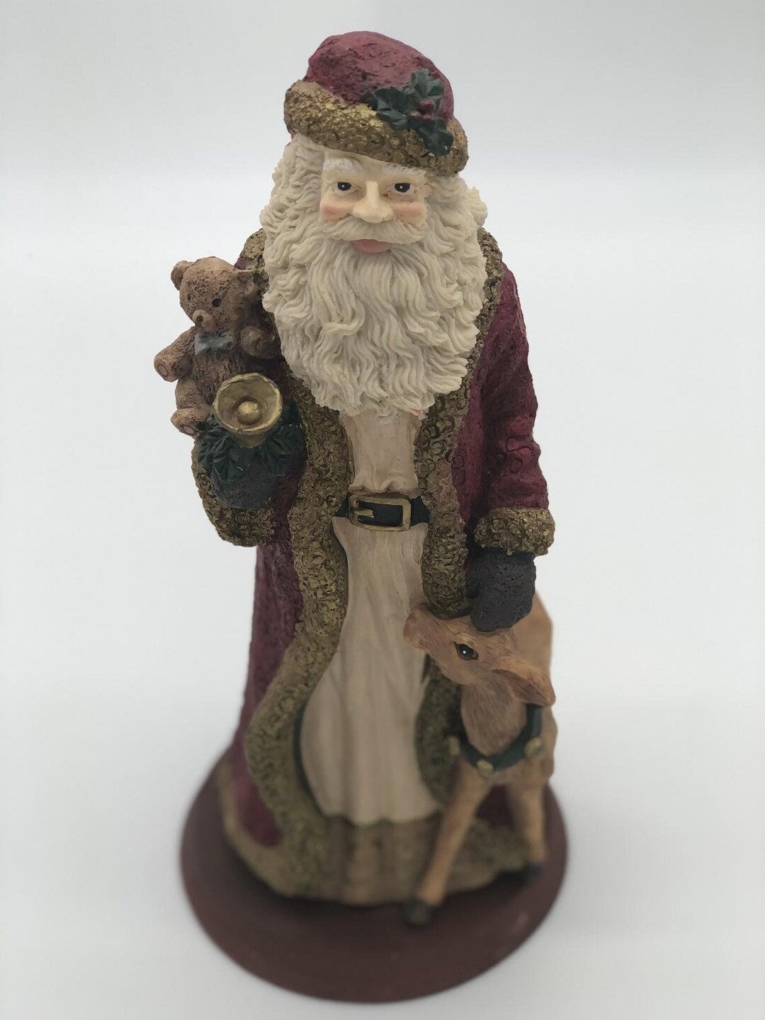 Kirklands Collectible Cedar Creek Santa With Baby Reindeer Etsy