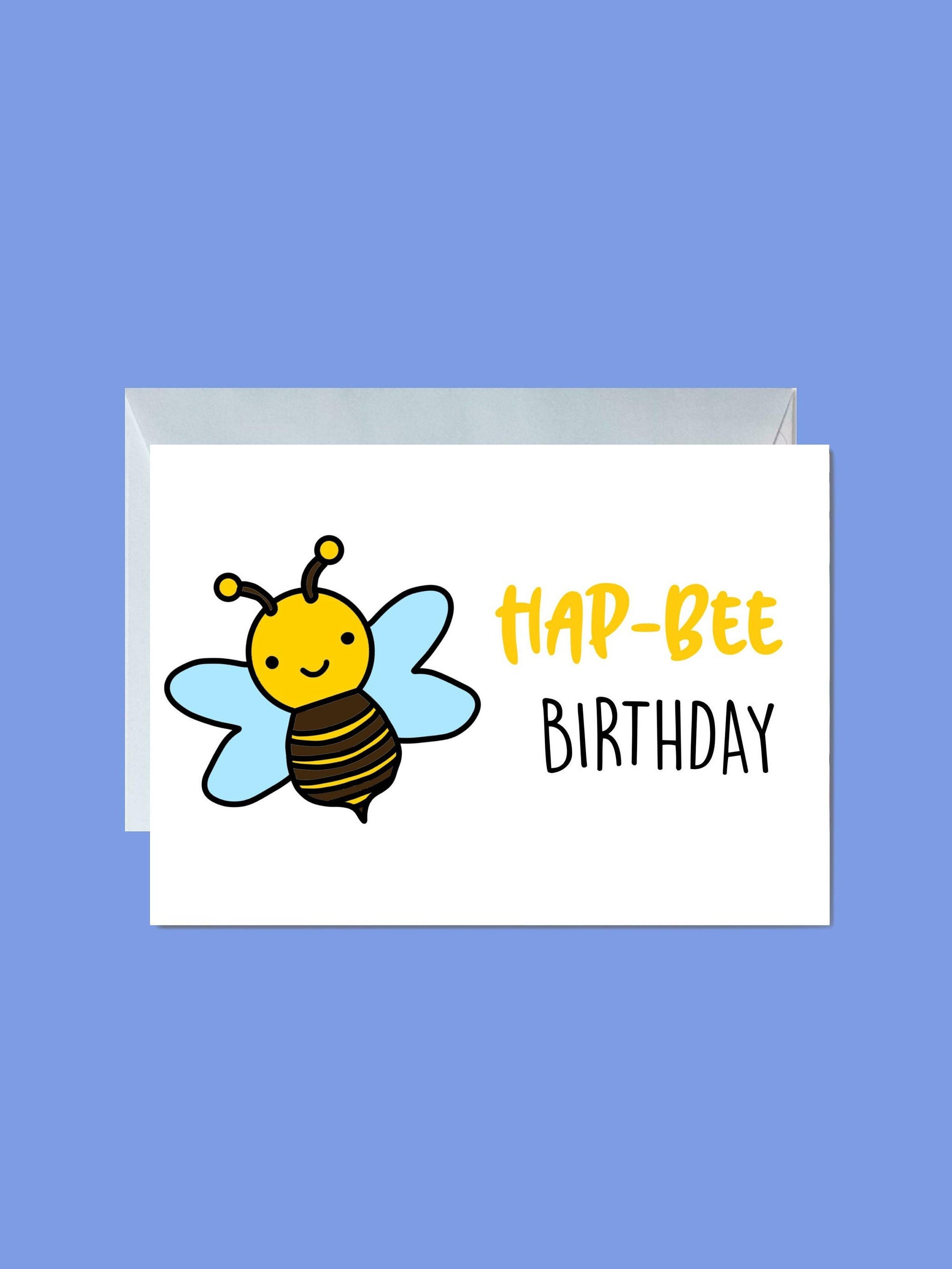 Hap-bee Birthday Card Buzzing Bee Card Funny Pun Cards - Etsy