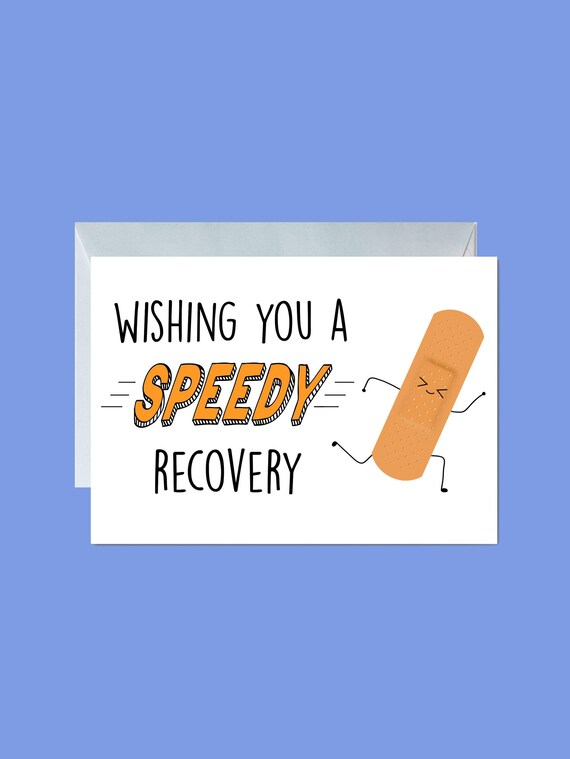 Wishing You A Speedy Recovery Card Get Well Soon Card Funny Etsy