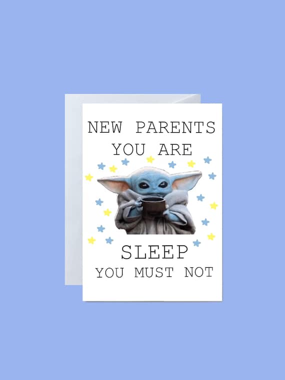 YODA Sleep B7 Funny Cheeky New Baby Pregnancy New Mum Card