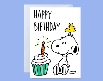 Snoopy Birthday Card Etsy Snoopy Birthday Card Etsy