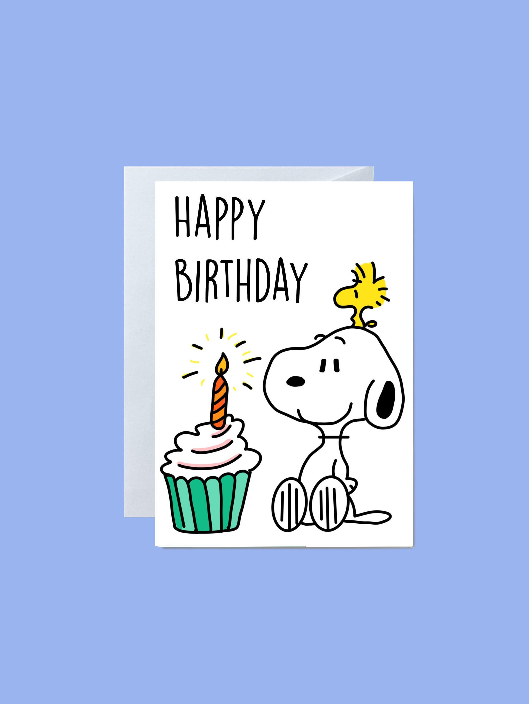 Cute Snoopy Birthday Cards Cartoon Cards Dog Cards - Etsy Cute Snoopy Birthday Cards Cartoon Cards Dog Cards - Etsy