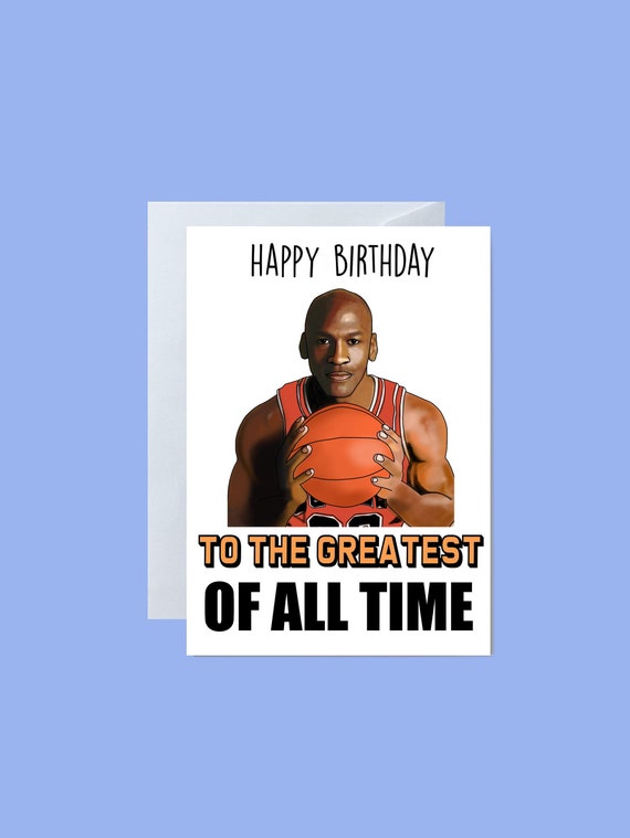 Carte Danniversaire Michael Jordan Joyeux Anniversaire Aux Etsy France