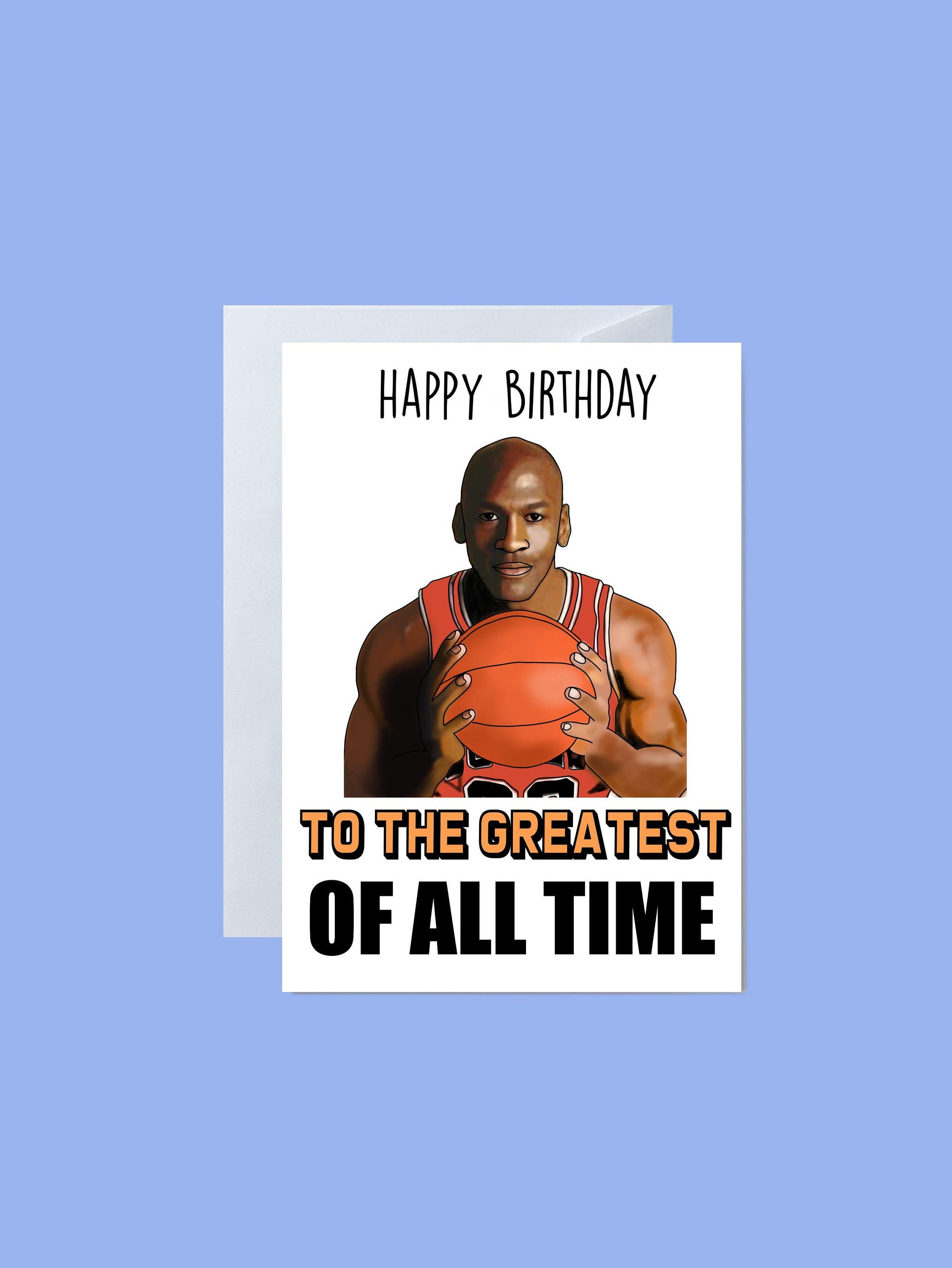Carte Danniversaire Michael Jordan Joyeux Anniversaire Au Etsy