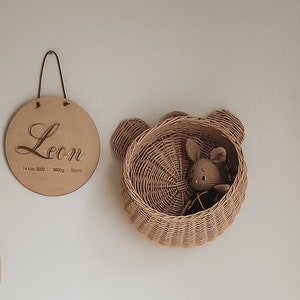 Wicker Decorative Basket, Handmade, Children's Room Decoration, Handcraft, Natural Wicker Product, Ecological