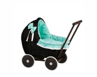 Rieten kinderwagen, rieten poppenwagen, rieten poppenwagen, natuurlijke poppenwagen, rieten wilg poppenwagen, poppenwagen