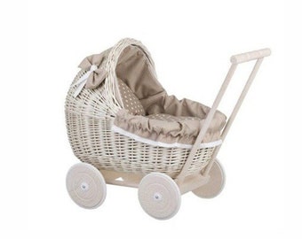 Wicker Baby Carriage, Wicker Doll Stroller, Wicker Doll Pram, Natural Doll Carriage, Willow Doll Stroller, Doll Stroller, Perfect Gift