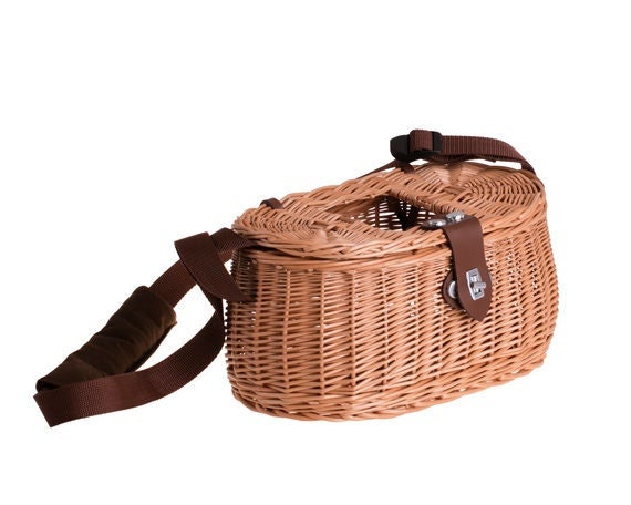 Fish Basket, Woven Wicker Fishing Basket Fish Basket With Shoulder