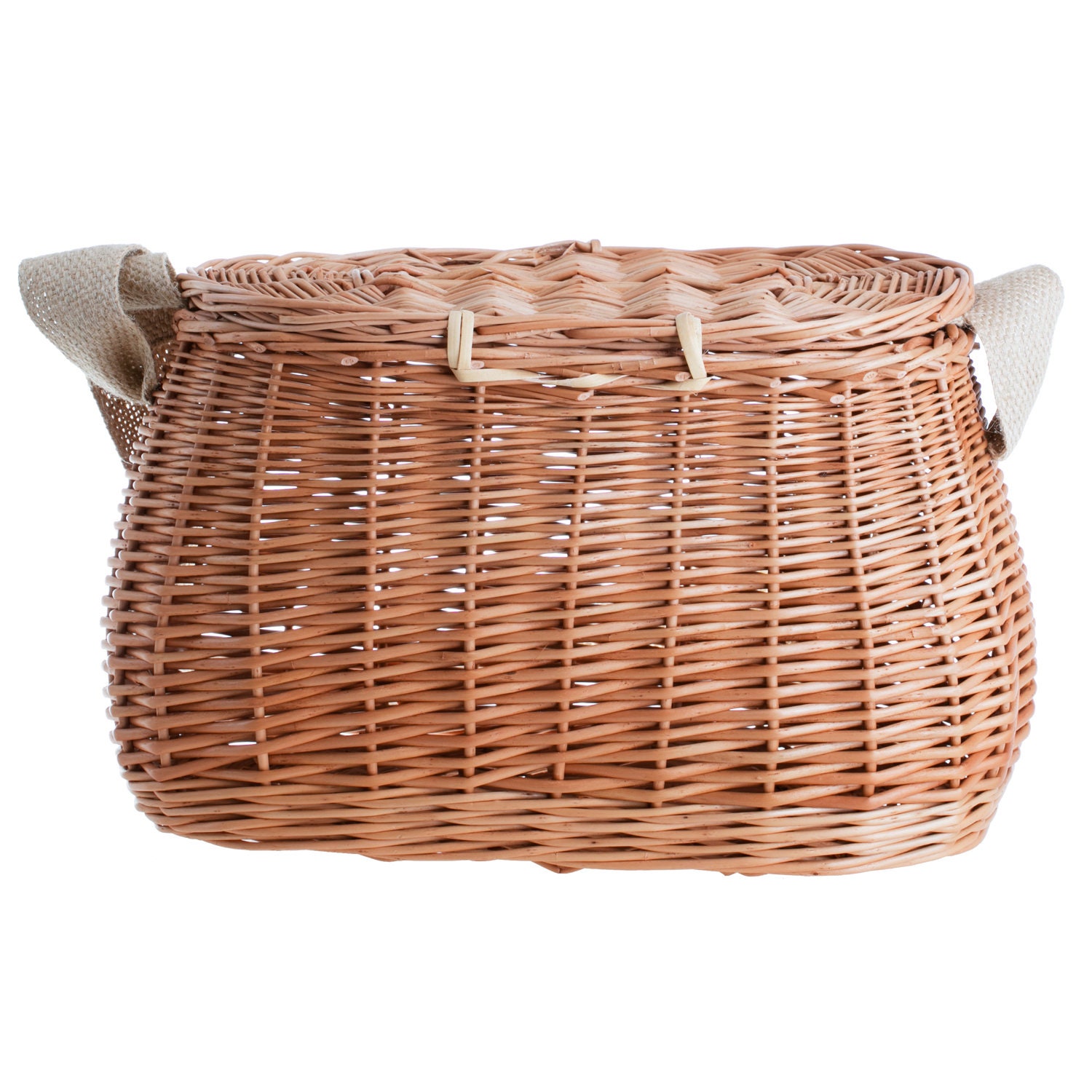Fishing Creel Basket, Wicker Picnic Basket, Carrying Basket with Lid and  Shoulder Strap