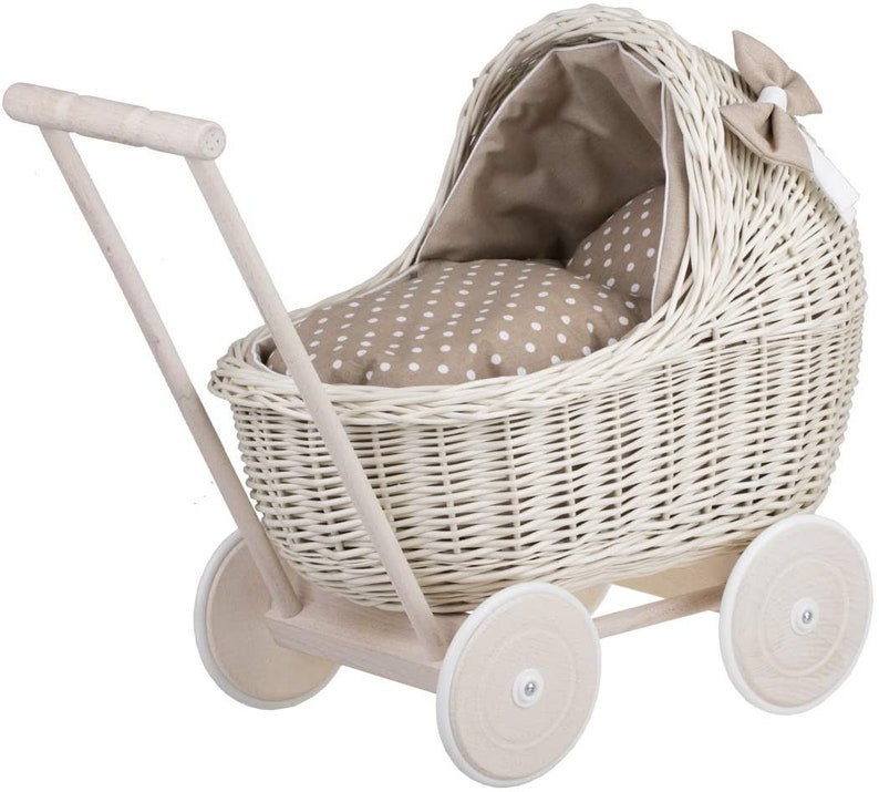 Wicker Baby Carriage Wicker Doll Stroller Wicker Doll Pram Etsy UK