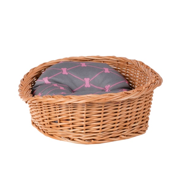 Wicker Dog Bed Ecological Accessories for Pet Natural Color of