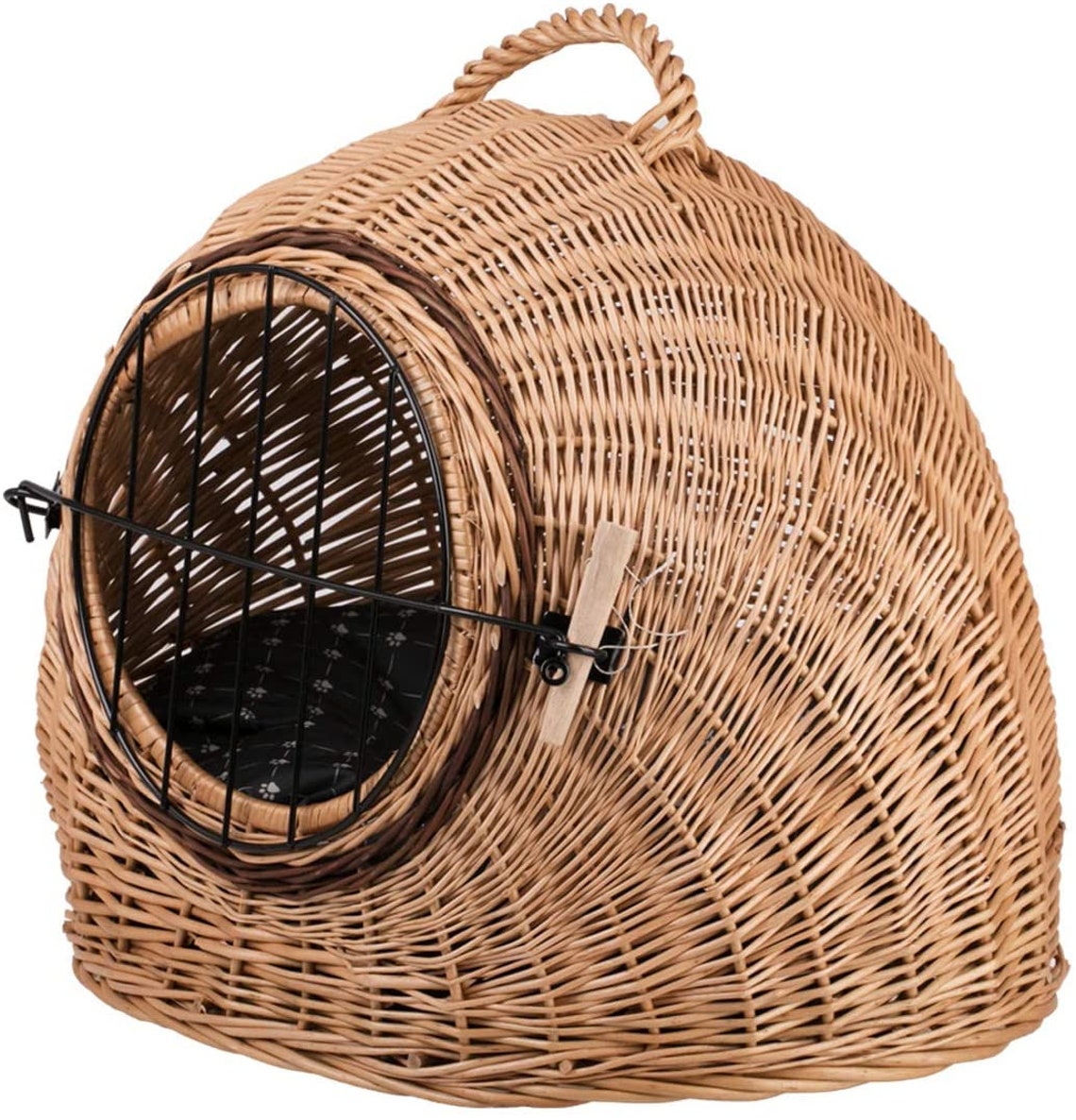wicker cat shaped basket