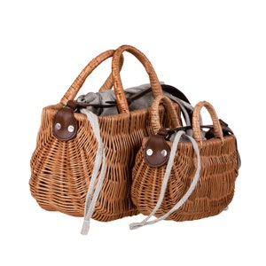 Natural Wicker Bag, Handmade Basket, Bag with Leather Strap, Environmentally Friendly Handbag, Eco Basket, Handbag for a Ladies