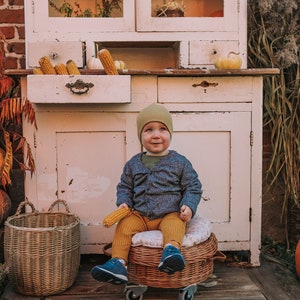 Coffre mobile en osier, coffre en osier avec doublure, coffre de rangement en osier, panier à linge, décoration d'intérieur, jouet enfant panier en osier, décoration d'intérieur image 5