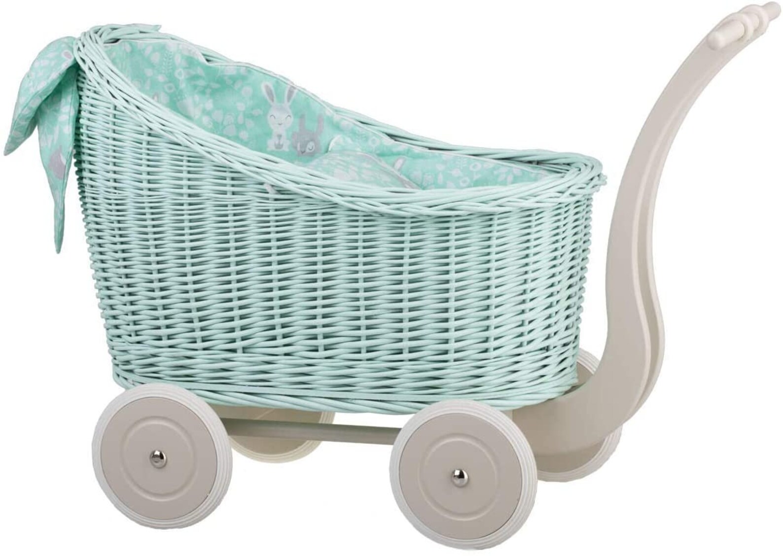 Wicker Dolls Pram with Bedding Exclusive Eco Toy for Girl Etsy Polska