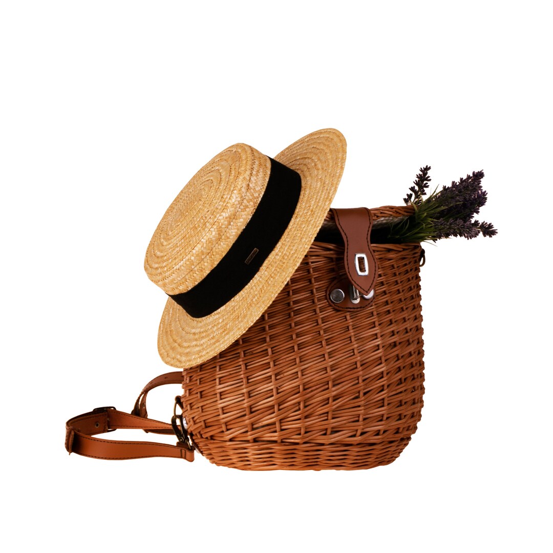 Wicker Backpack Basket Backpack Wicker Bag Wicker School Etsy