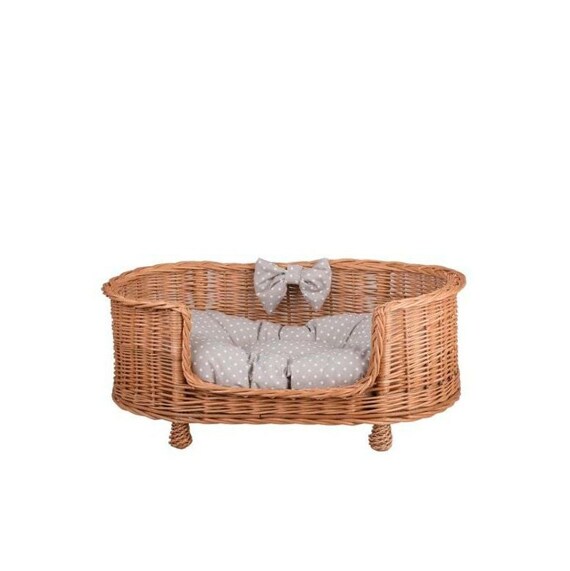 Wicker Dog Bed Ecological Accessories for Pet Natural Color of