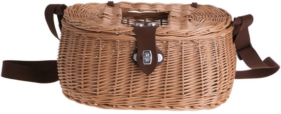 Fish Basket, Woven Wicker Fishing Basket Fish Basket With Shoulder Strap,  Large Wicker Fishing Basket for Fishing Accessories, Mini Basket -   Canada