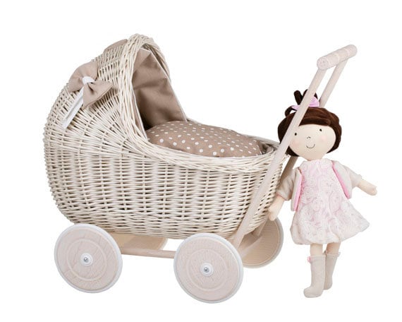 wicker baby pram