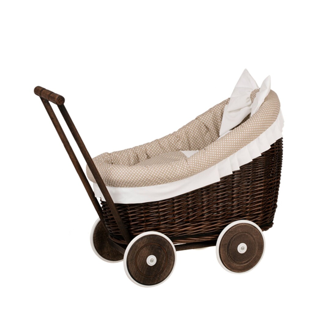 Wicker Dolls Pram With Bedding Exclusive Eco Toy for Girl Etsy