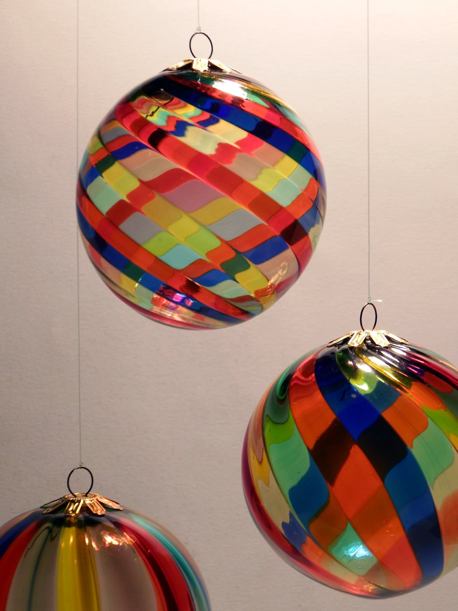 Colored glass christmas balls handmade murano glass Etsy