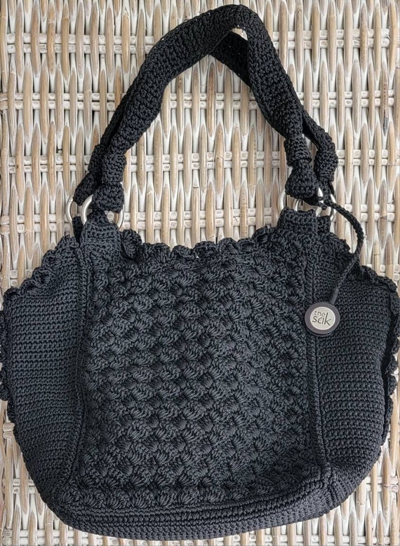 The Sak Crochet Black Bag | Crochet Shoulder Purse