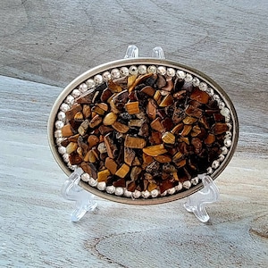Gemstone Belt Buckle | One of a Kind Buckle | Western Wear | Yellowstone Fashion | Custom Belt Buckle | Tigers Eye Belt Buckle | Handmade