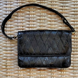 Zagliani Vintage Ostrich Leather Stone Shoulder Bag Italy
