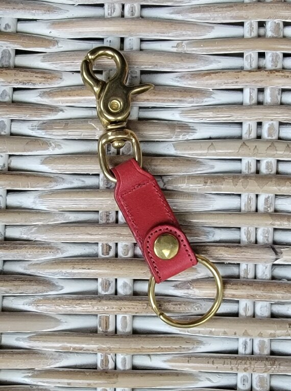 Vintage Coach British Tan Trigger Snap Key Fob 