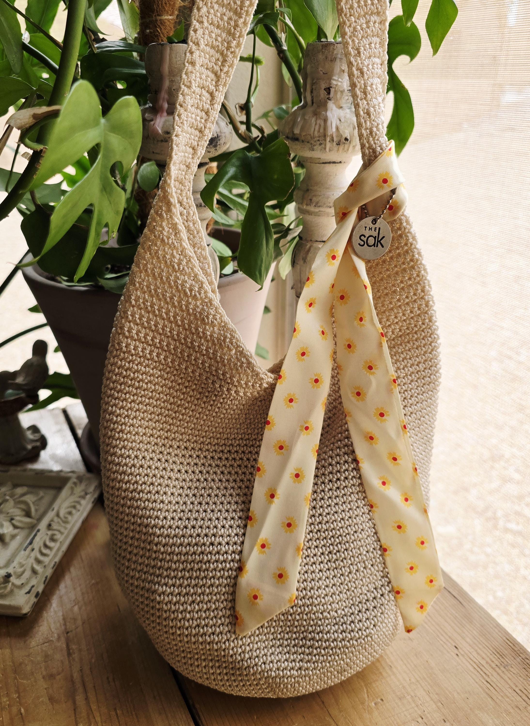 The Sak Crochet Beige Boho Bag | Crochet Shoulder Bag | the Sak